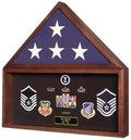 Large Flag and Memorabilia Display Cases - Cherry