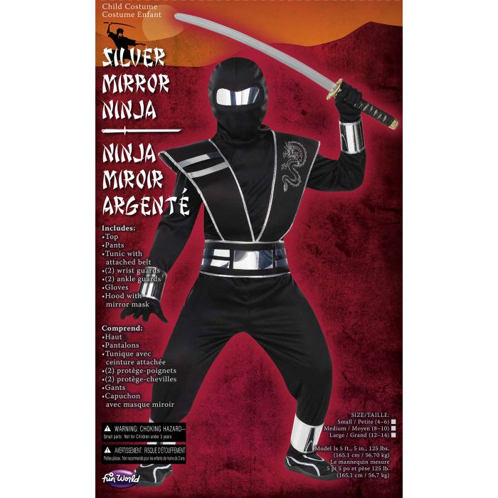 Boy's Silver Mirror Ninja Costume