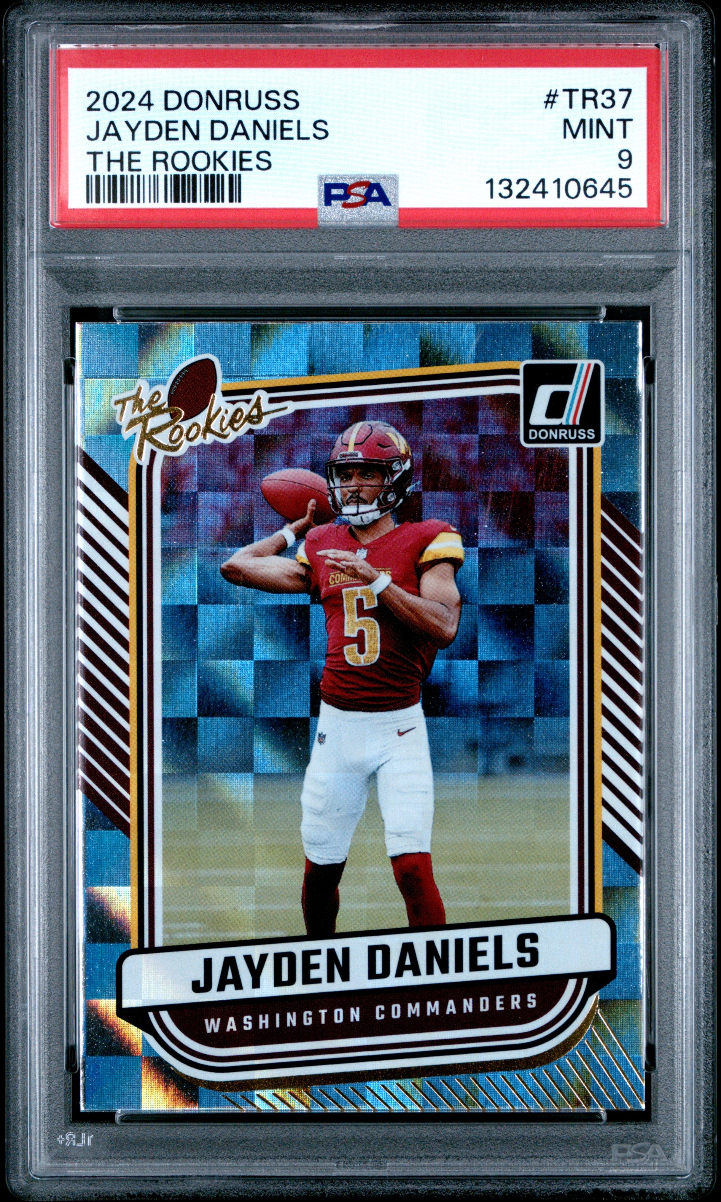 Graded 2024 Panini Donruss Jayden Daniels #TR37 The Rookies Rookie RC Football Card PSA 9 Mint