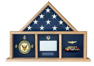 Flag and Memorabilia, Flag Shadow Box, Combination Flag Medal.