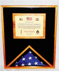 Large Military Memorial Flag, Medal Display Case - Black Felt