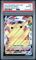 Graded 2021 PKM SWSH BSP FA Pikachu #062 VMAX Box Trading Card Game PSA 10 Gem Mint