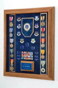 Awards Display Case - Military Colored Medallions