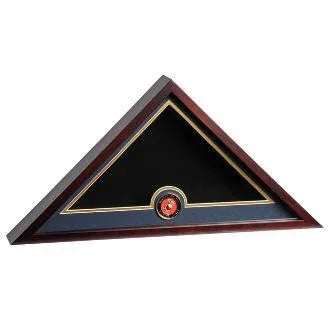 Marine Corps Flag Medallion Display Case - Mahogany