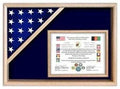 Flag Display Cases - Certificate Flag cherry Shadow Box.