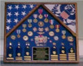 Military flag case for 2 flags and medals - 4'x6' flag