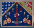 Marine Corps 2 Flag Shadow Box/Display Case - Oak