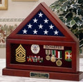 Flag and Pedestal Display Cases Wall-mountable only.