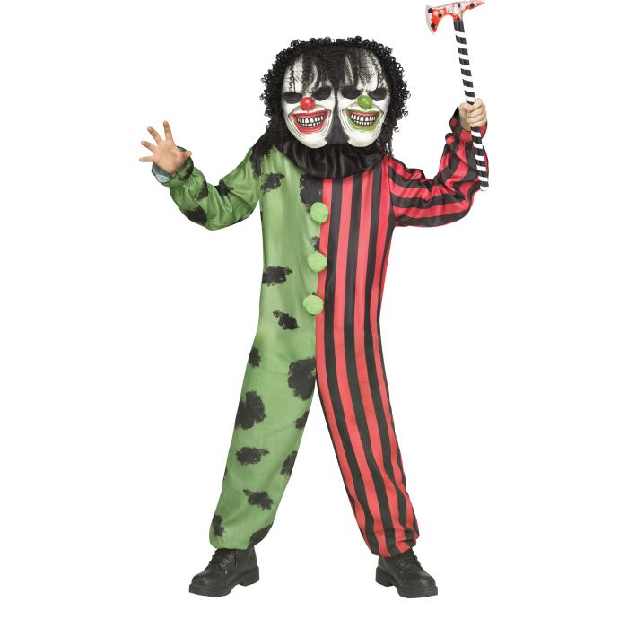 Creepy Two Headed Clown Child Costume