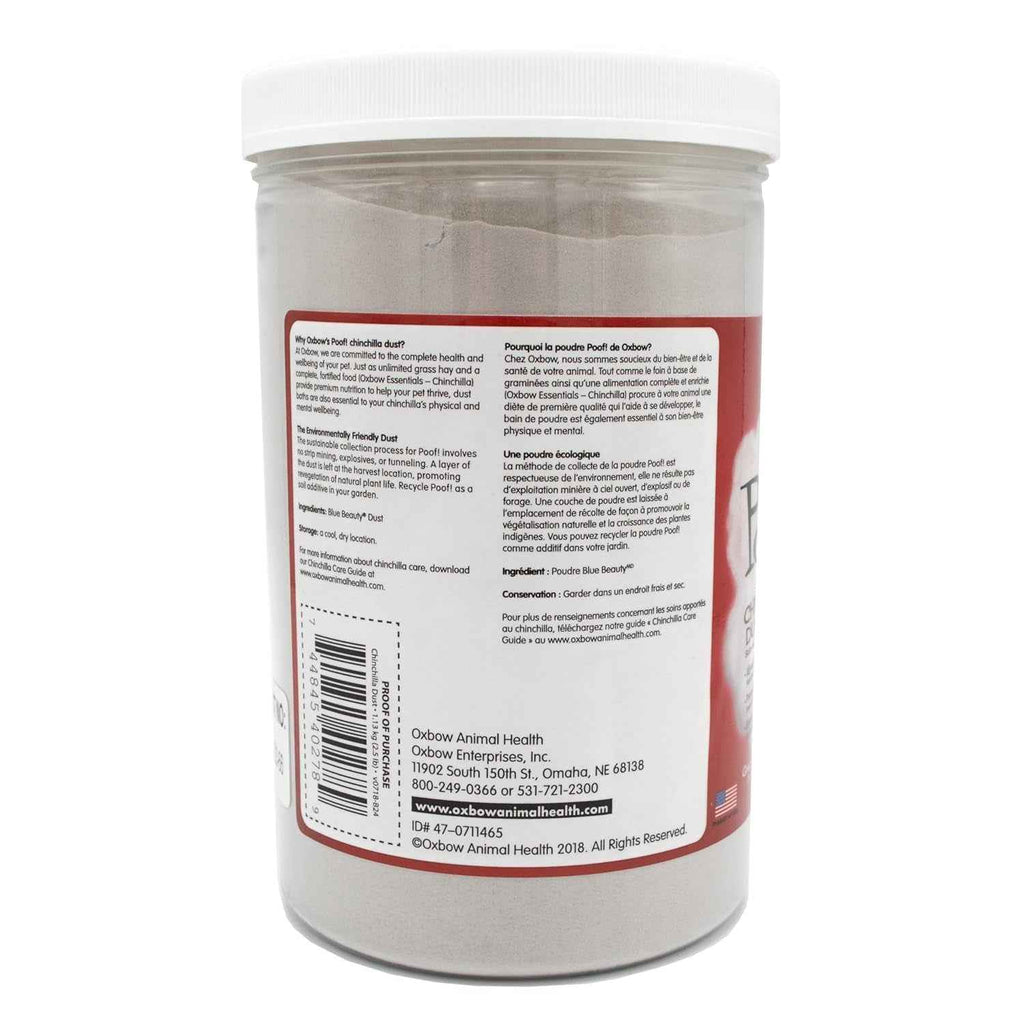Oxbow POOF! Chinchilla Dust Bath Natural Blue Beauty Grooming Powder 2.5lb