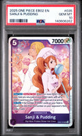 Graded 2025 One Piece EB02 Sanji & Pudding #035 Extra Booster Anime 25th Collection Trading Card Game PSA 10 Gem Mint