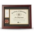 Firefighter Medallion Certificate and Medal Frame.