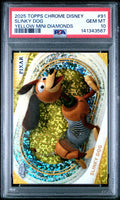 Graded 2025 Topps Chrome Disney Slinky #91 Yellow Mini Diamonds Toy Story Trading Card PSA 10 Gem Mint