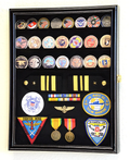 Challenge Coin/Medals/Pins/Badges/Ribbons/Insignia/Buttons Chips Combo Display Case Box