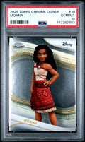 Graded 2025 Topps Chrome Disney Moana #10 Trading Card PSA 10 Gem Mint