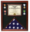 Flag Document Display Case, Wood, Made By Veterans.