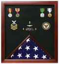 Military Flag and Medal Display Case Shadow Box - 5'x8' flag