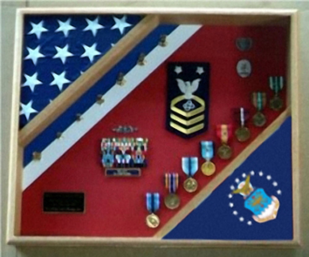 Air Force Retirement Gift, USAF Flag Shadow Box, USAF display, Great Air Force Retirement Gift