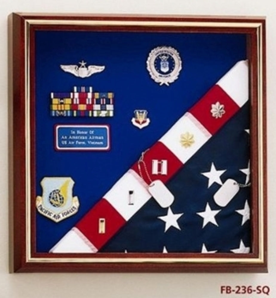 Flag Display Case - American Made, Flag Medals Box, 5'x9.5' flag