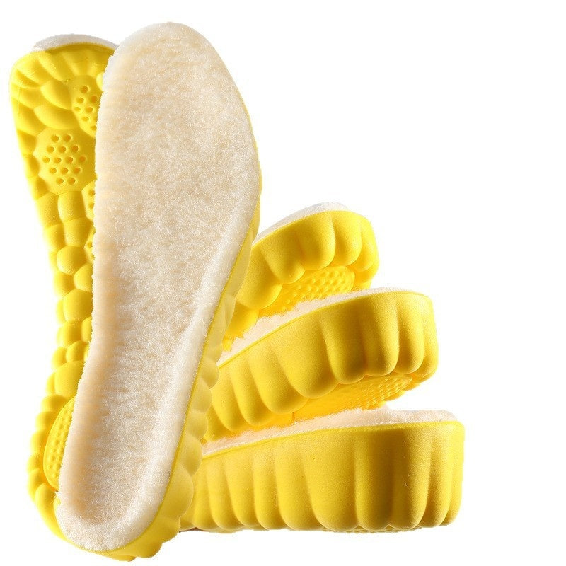 Breathable Sweat Absorbing Shock-absorbing Comfortable Soft Bottom Drooping Wool Insole