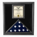 Premium USA-Made Solid wood Flag Document Case, Black Finish