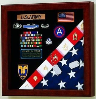 Burial Flag Medals Display case American Made - 4'x6'