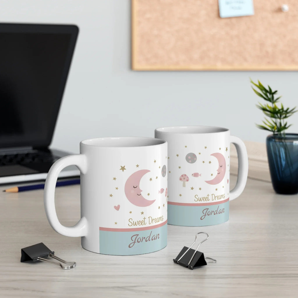Sweet Dreams Moon & Stars Mug - Personalized Celestial Gift