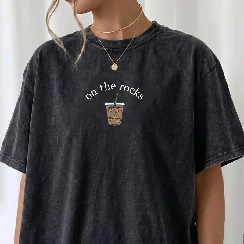 Washed Cotton Caffeine T-Shirt – Retro Distressed Aesthetic Graphic Tee
