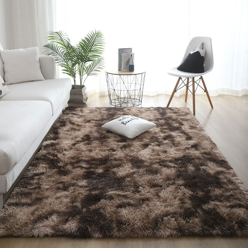 Silk Hair Tie-dyed Carpet Hair Plush Living Room Bedroom And Household
