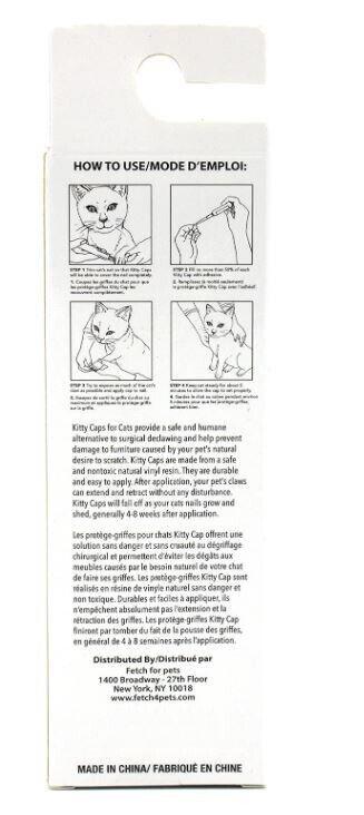 Nail Caps for Cats -Stop scratching kit 4 sizes to choose from