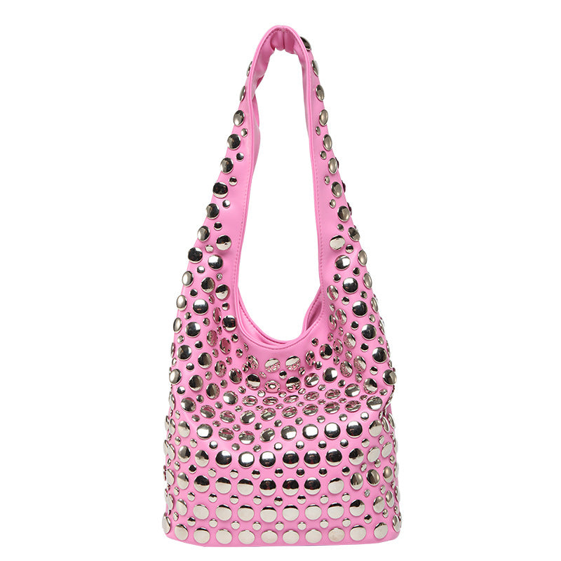 New Punk-style Studded Single-shoulder Bag