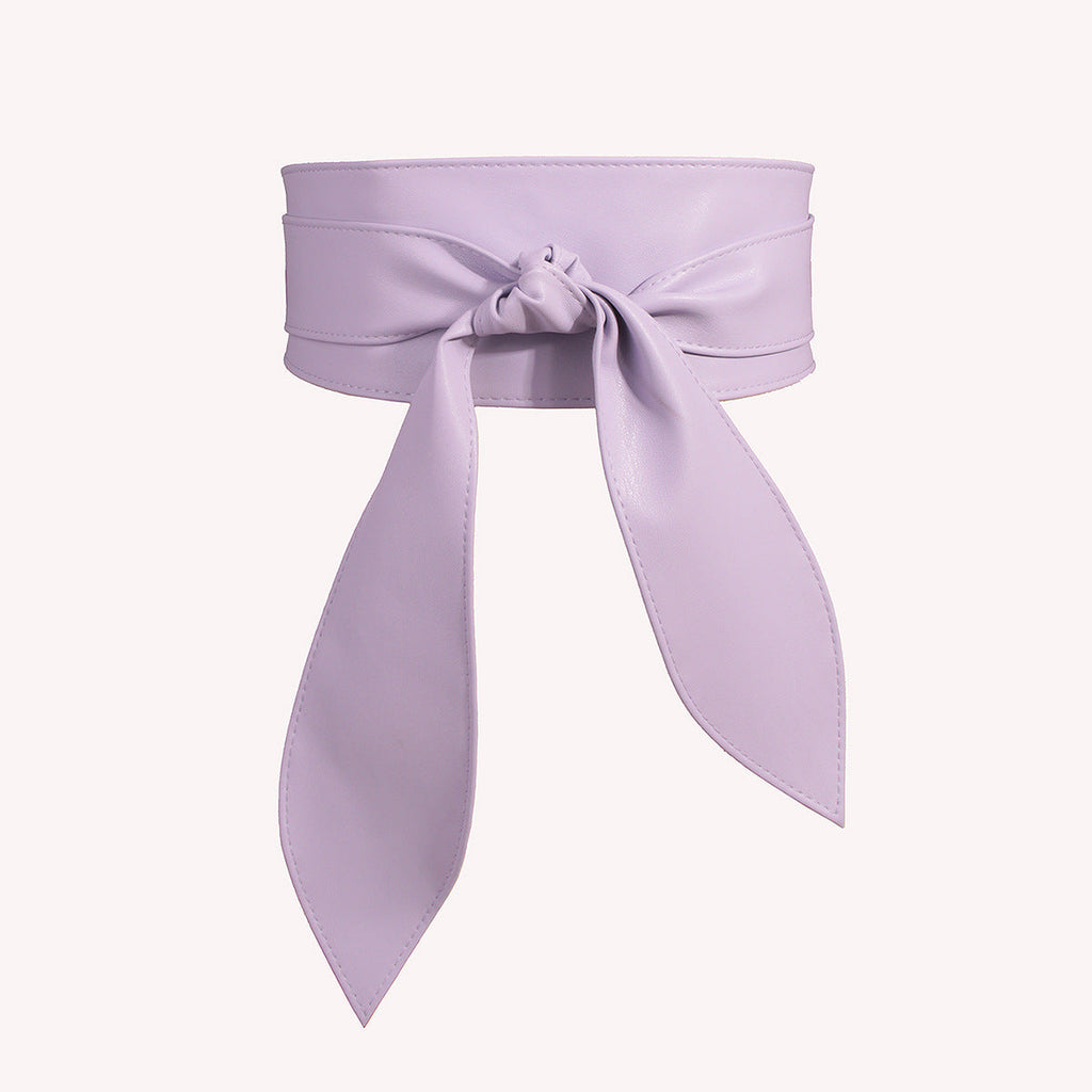 Amazon Cross-border Women's Wide Waist Cover Soft All-match Elegant Bow Ribbon Super Long In Stock Tie Belt
