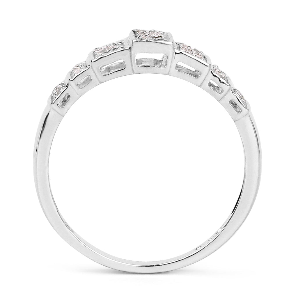 14K White Gold Plated 0.26 Carat Genuine White Diamond .925 Sterling Silver Ring