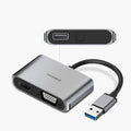 Hagibis USB 3.0 to HDMI-compatible VGA Adapter 4K HD Multi-Display 2in1 USB to HDMI-compatible Converter for Windows 7 8 0 OS