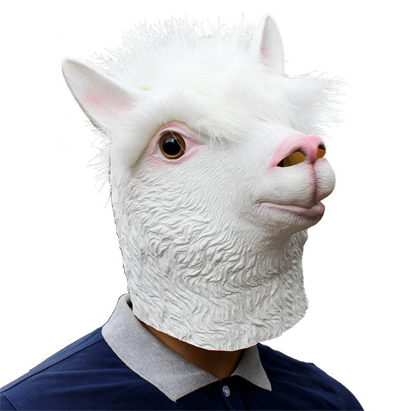 Halloween White Mask Party Supplies Animal Latex Mask