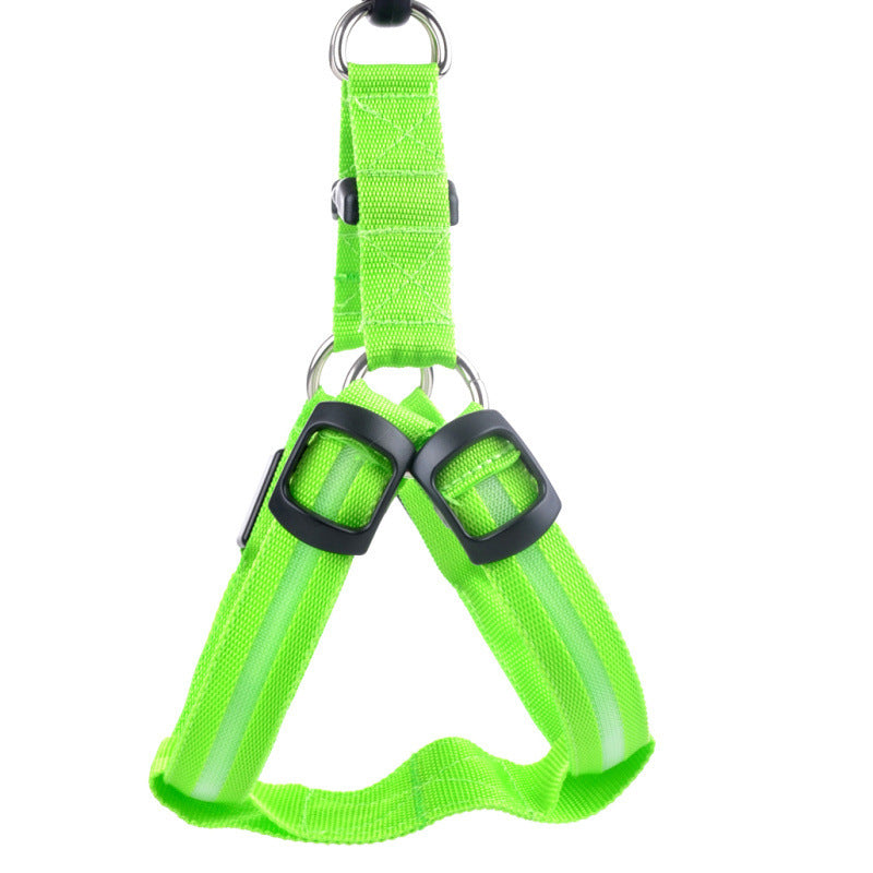 Dog Leashing Vest With Led Illuminated Chest Back