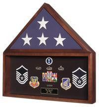 Ceremonial Flag and Medal Display case, Ceremonial Flag displays - 3x5 flag
