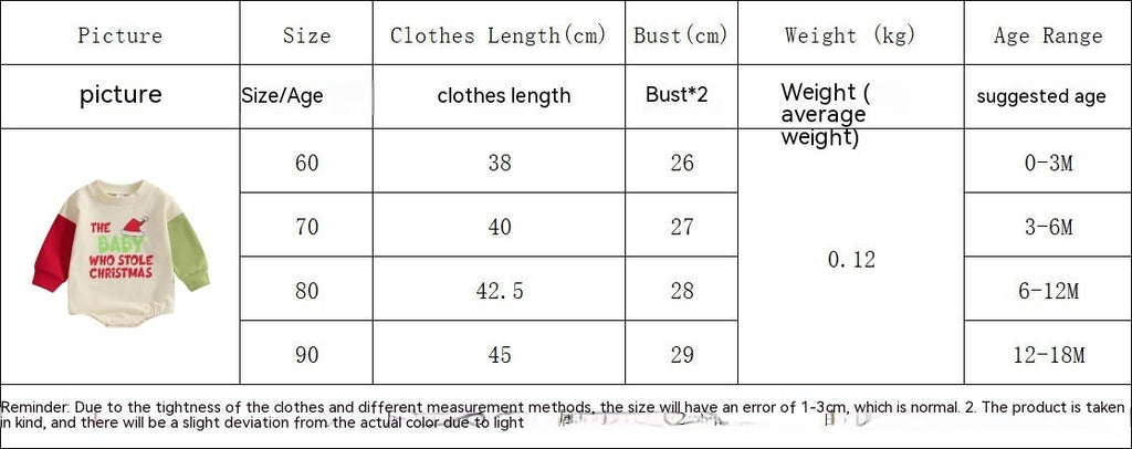 Baby Christmas Clothing Baby Loose Crawling Suit Butt Wrap Clothes Romper