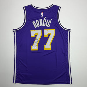 Autographed/Signed Luka Doncic Los Angeles Lakers Purple Authentic Basketball Jersey PSA/DNA COA