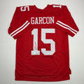 Autographed/Signed Pierre Garcon San Francisco Red Football Jersey Beckett BAS COA