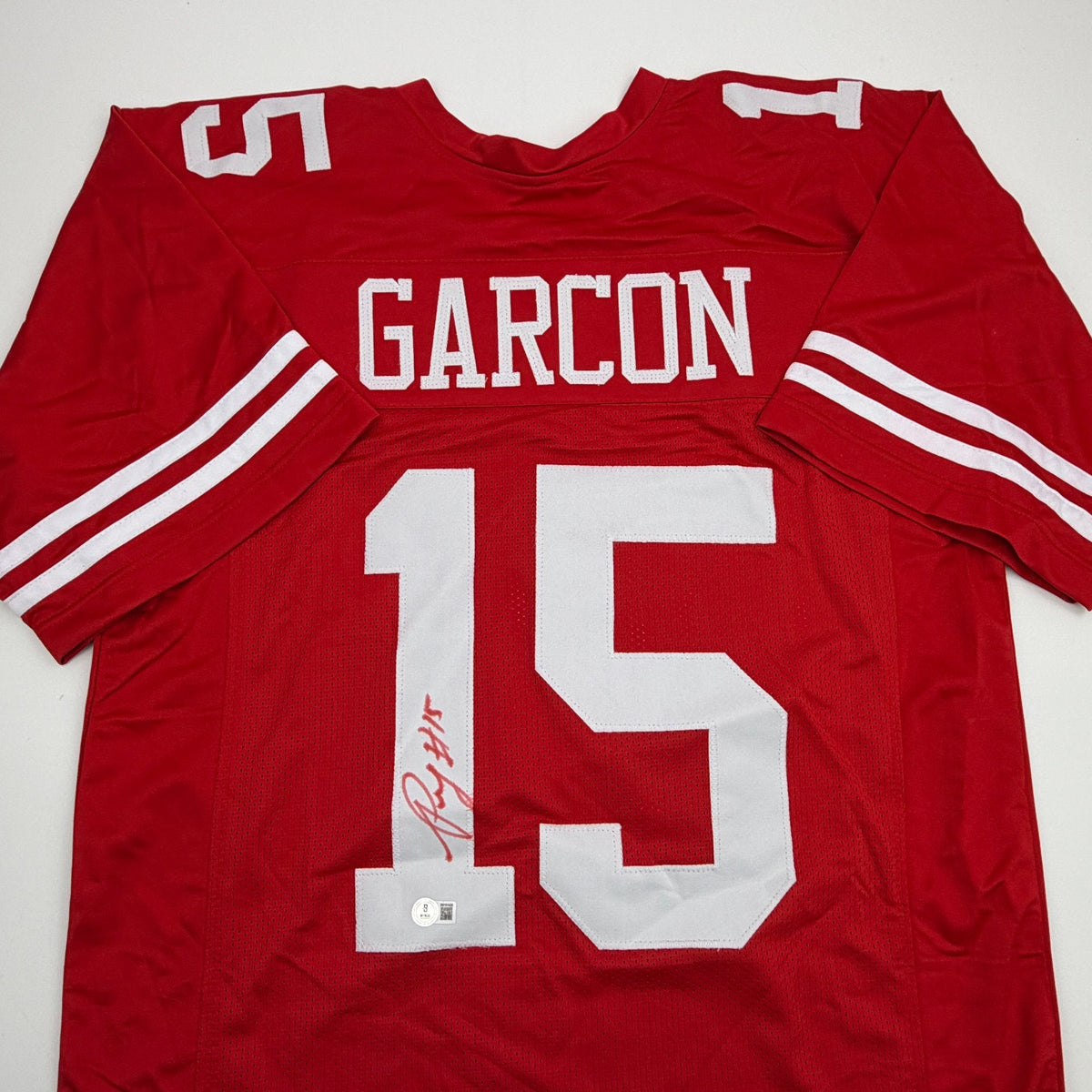 Autographed/Signed Pierre Garcon San Francisco Red Football Jersey Beckett BAS COA