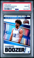 Graded 2025 Leaf Cameron Boozer #1 /439 Rookie RC Basketball Card PSA 10 Gem Mint