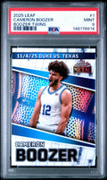 Graded 2025 Leaf Cameron Boozer #1 /439 Rookie RC Basketball Card PSA 9 Mint