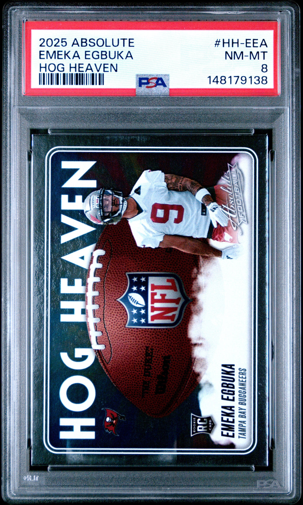 Graded 2025 Panini Absolute Emeka Egbuka #HH-EEA Hog Heaven Rookie RC Football Card PSA 8 Near Mint