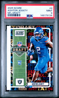 Graded 2025 Panini Score Ashton Jeanty #4 NFL Draft Rookie RC Football Card PSA 9 Mint