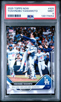 Graded 2025 Topps Now Yoshinobu Yamamoto #925 Baseball Card PSA 9 Mint