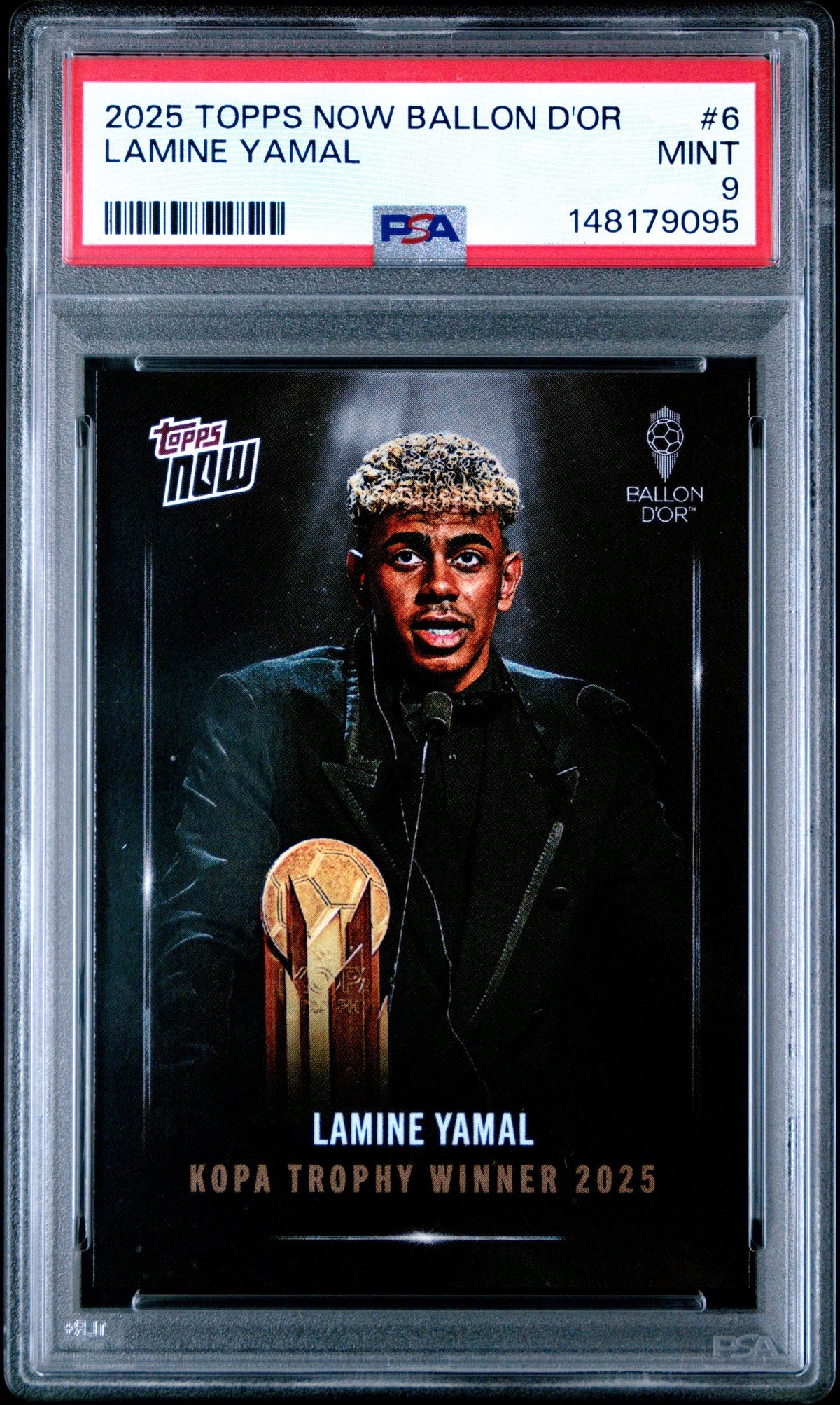 Graded 2025 Topps Now Ballon d'Or Lamine Yamal #6 Soccer Card PSA 9 Mint