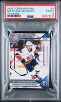 Graded 2025 Topps Now Matthew Schaefer #5 Rookie RC Hockey Card PSA 6 Excellent