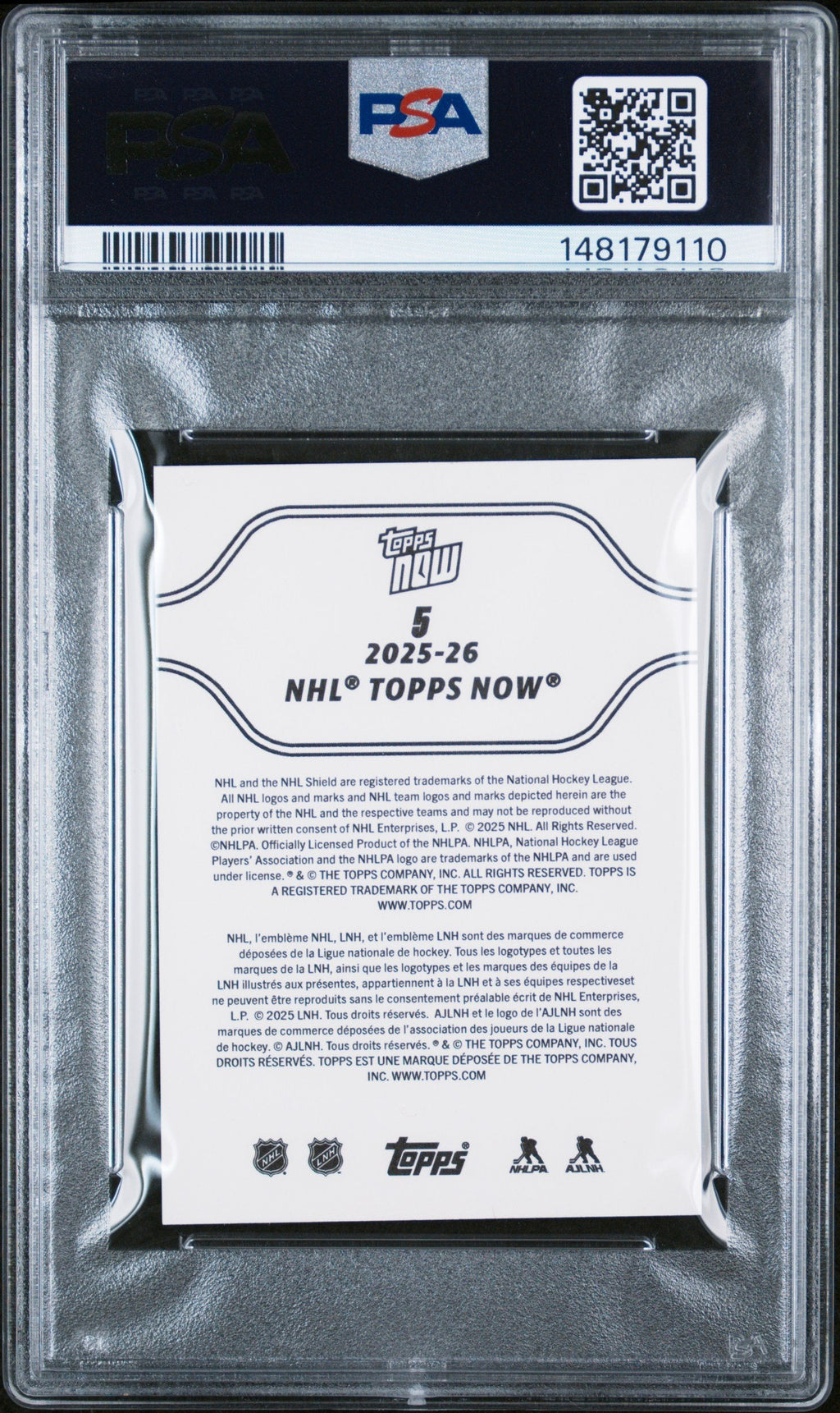 Graded 2025 Topps Now Matthew Schaefer #5 Rookie RC Hockey Card PSA 6 Excellent