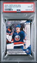 Graded 2025 Topps Now Matthew Schaefer #8 Rookie RC Hockey Card PSA 6 Excellent